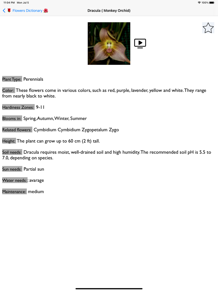 Flowers Dictionary with Images