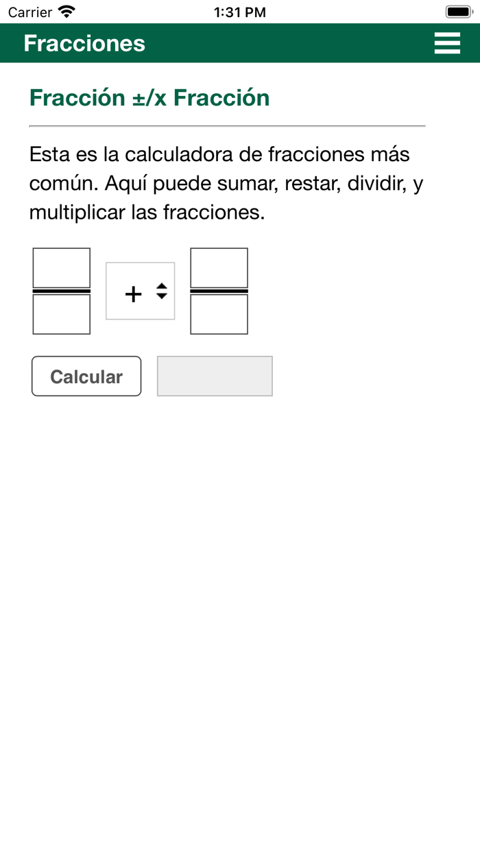 Calculadoras de fracciones