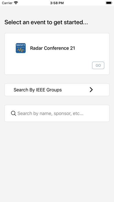 IEEE EventHub screenshot 2
