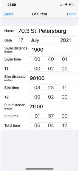 Game screenshot My Results - Triathlon hack