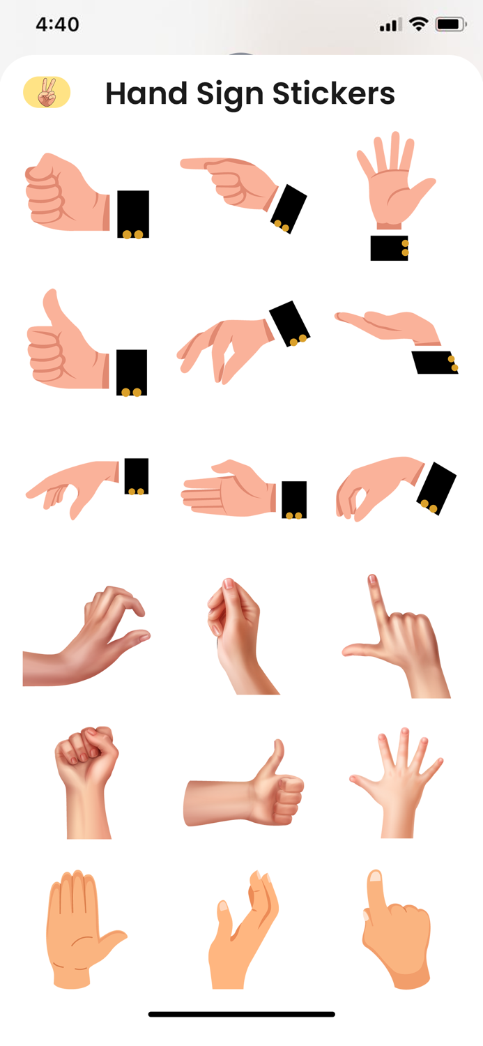 Hand Sign Stickers