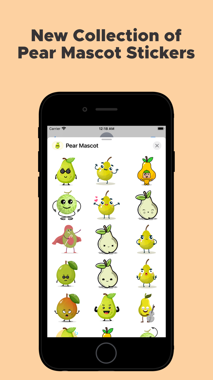 Pear Mascot Stickers