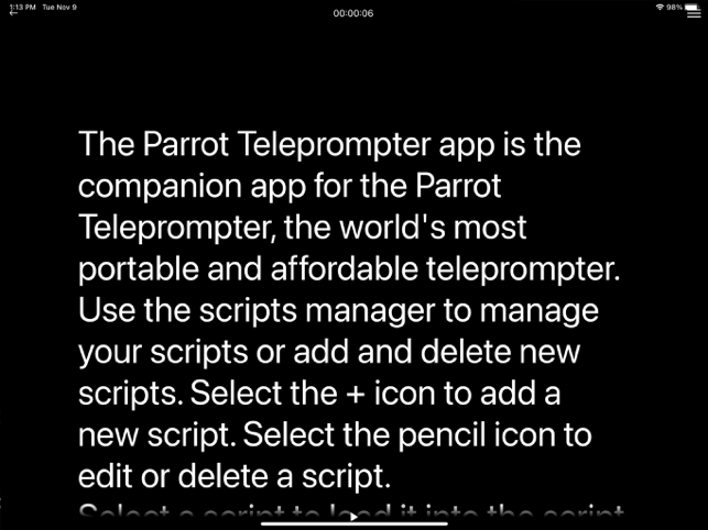 ‎Parrot Teleprompter Capture d'écran