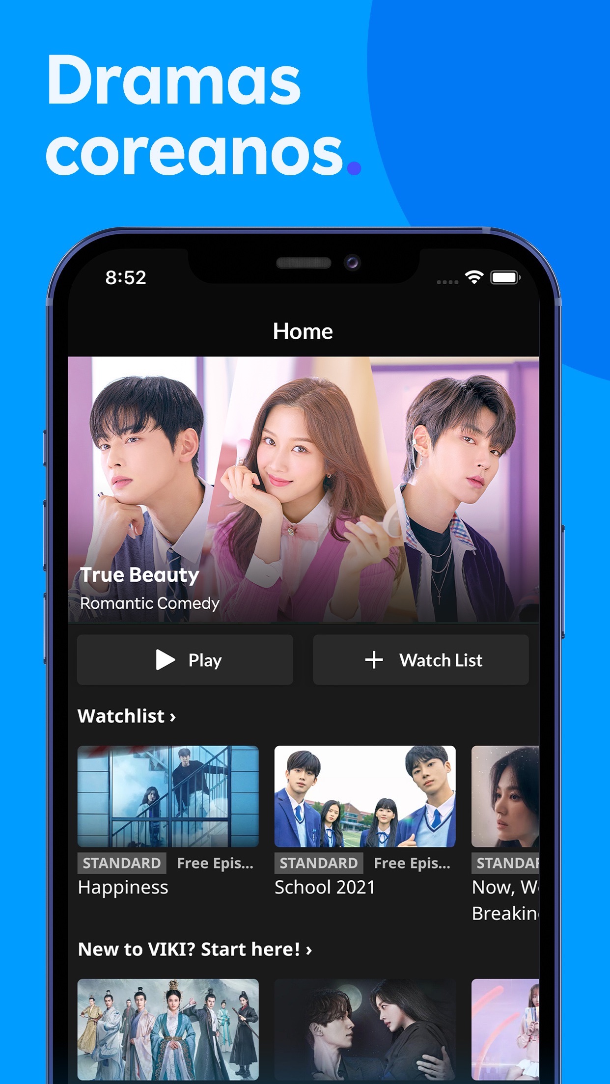 Screenshot do app Viki: doramas, filmes e series