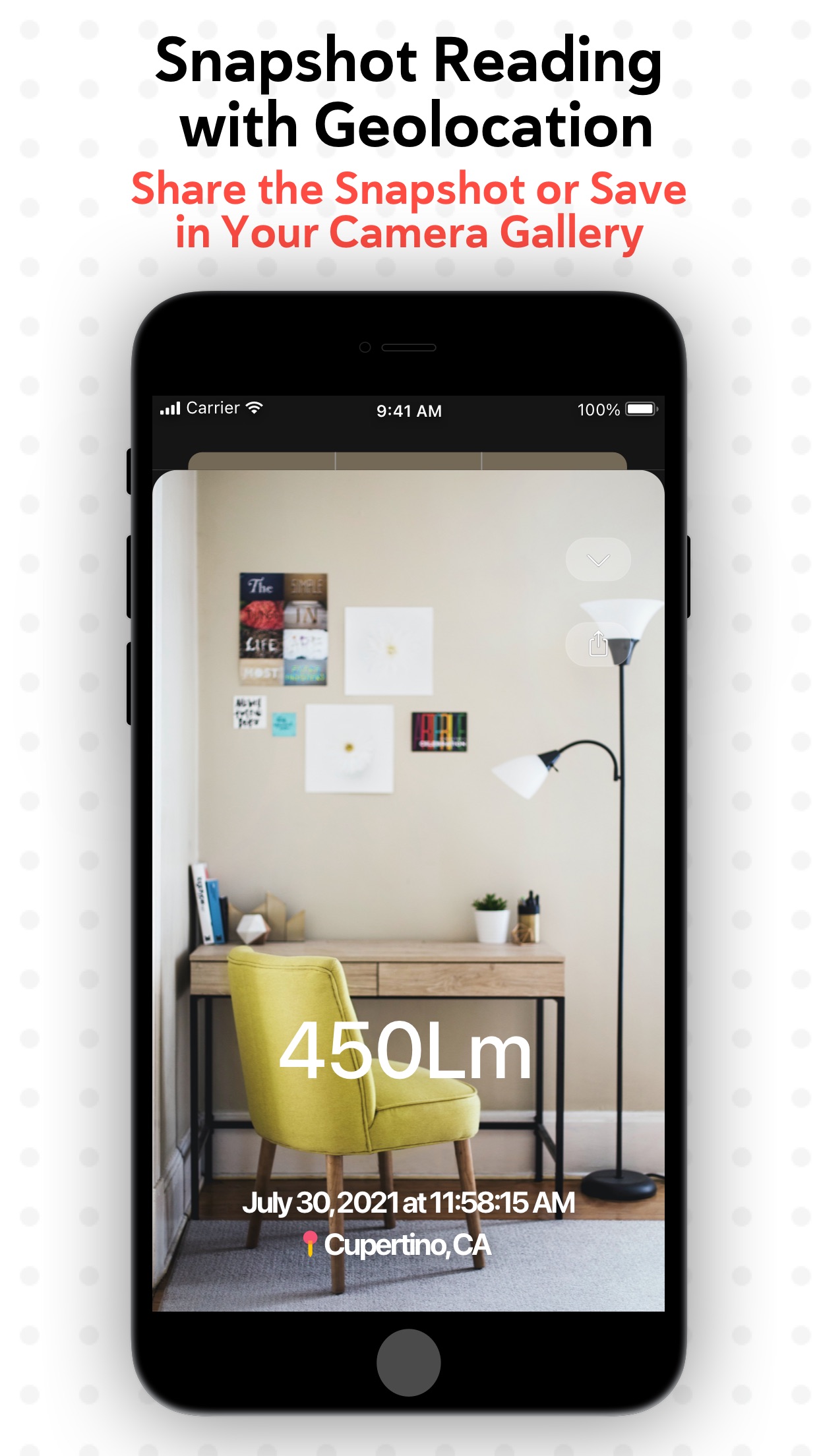 Screenshot do app Pocket Lux Meter