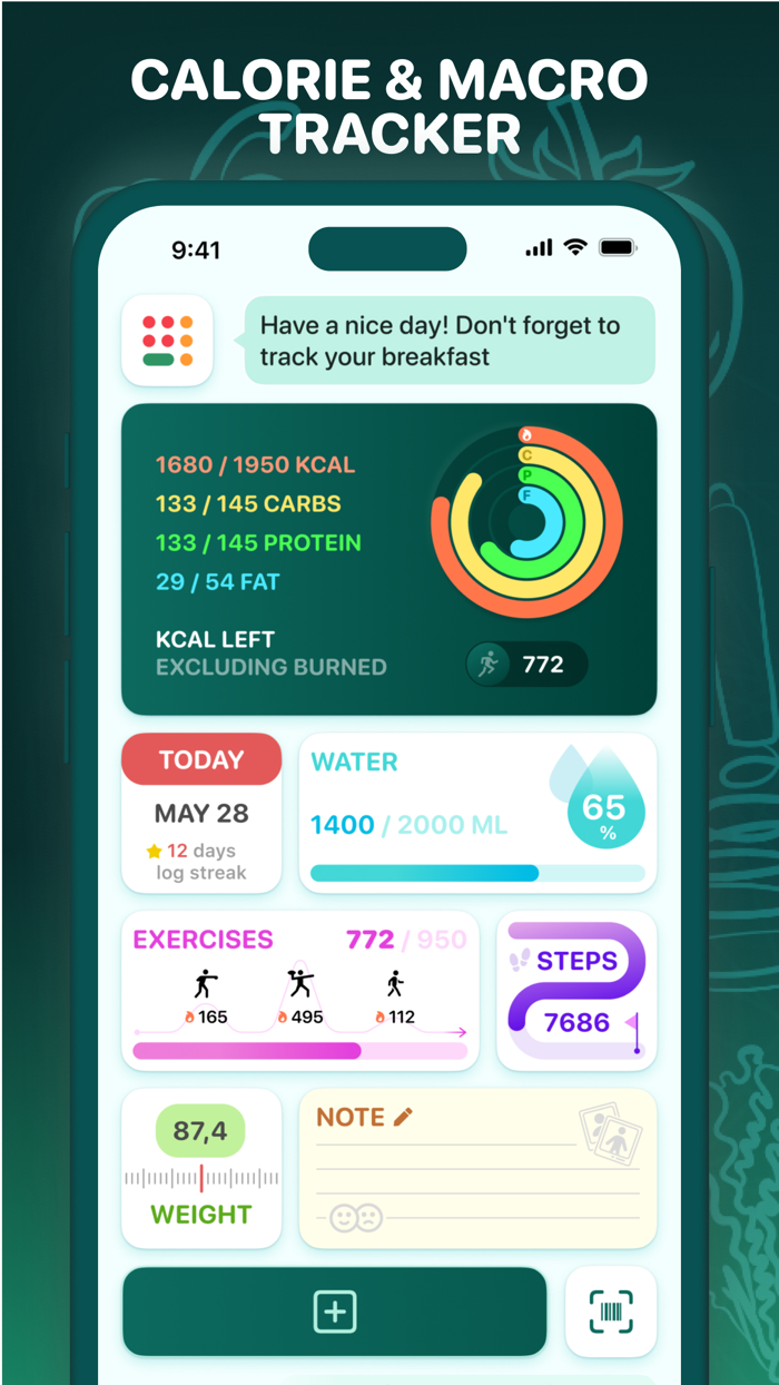 Kcalc Calorie  Macro Tracker
