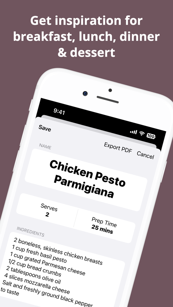 Recipe Generator Dinner Ideas App for iPhone Free Download Recipe