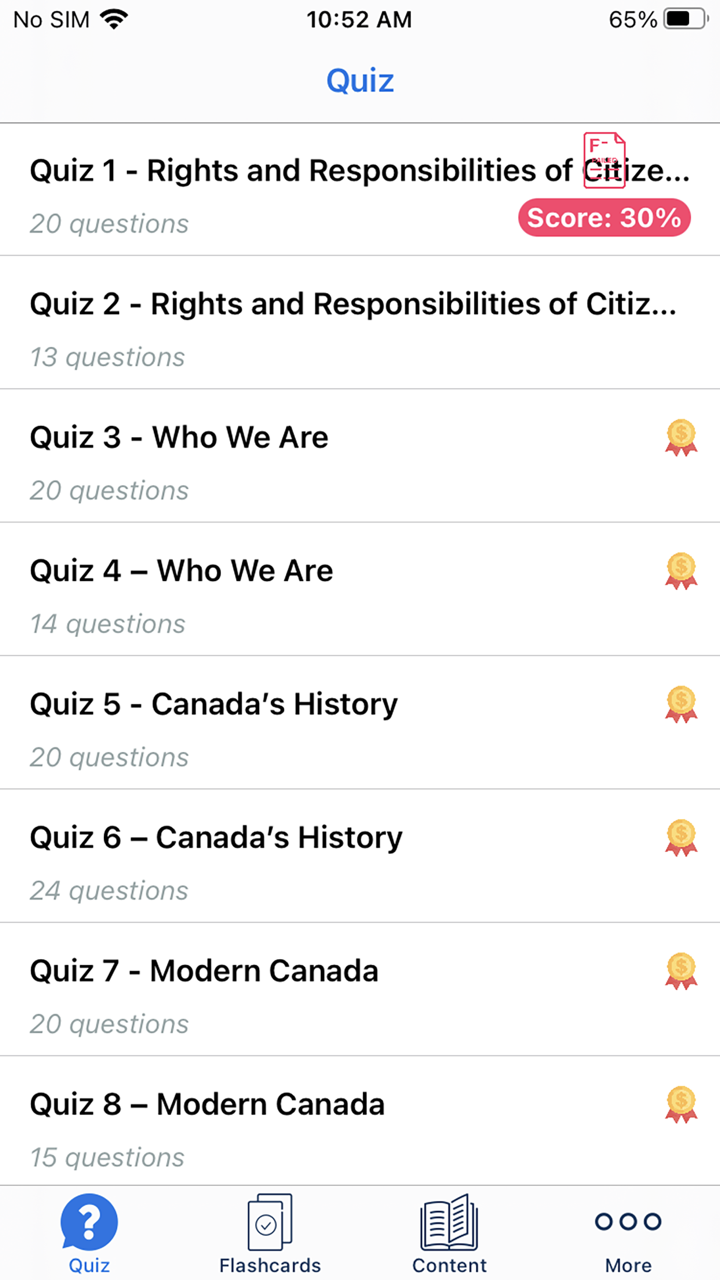 Citizenship Canada Practice screenshot 1