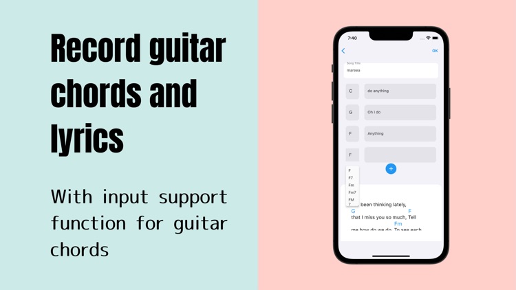 Guitar Chord & Lyrics Note App