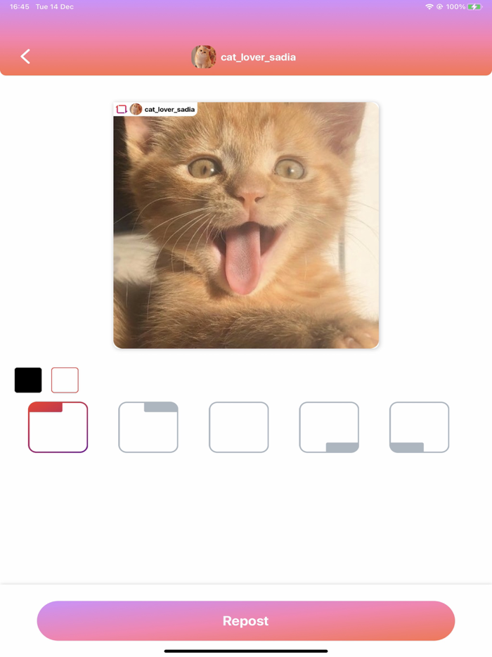 Repost for Instagram Profile