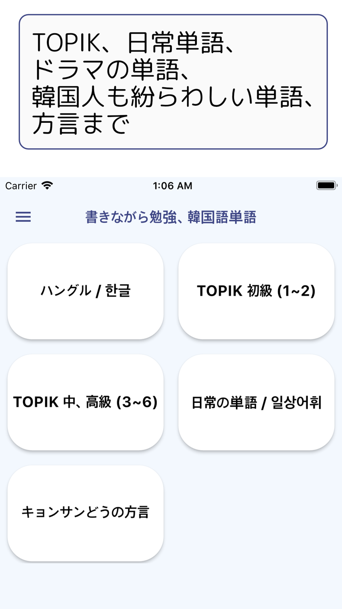 書きながら勉強、韓国語単語 TOPIK、ドラマ, 方言