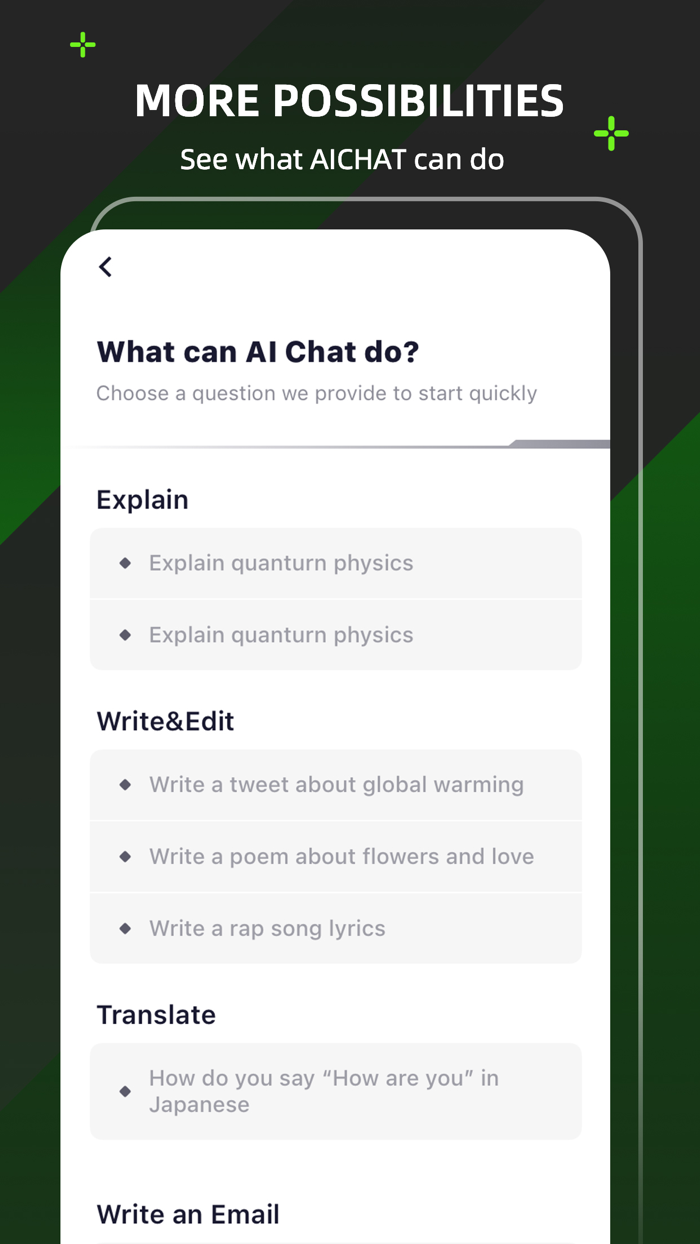 AIChat mobile writing chatbot