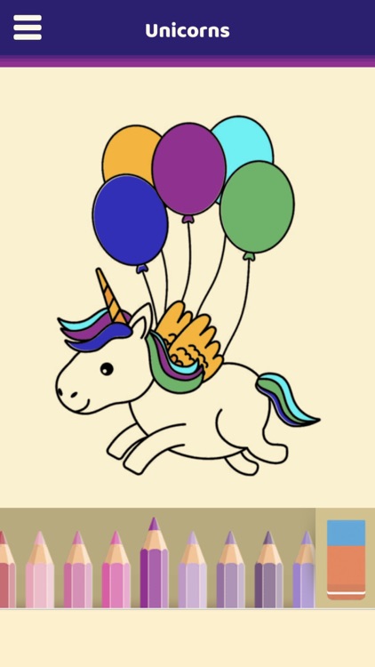 Lovely Unicorns Coloring Book