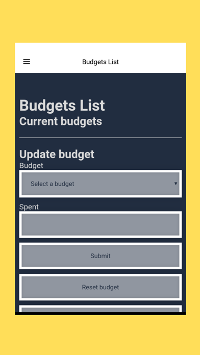 Budget Tracker +- screenshot 2