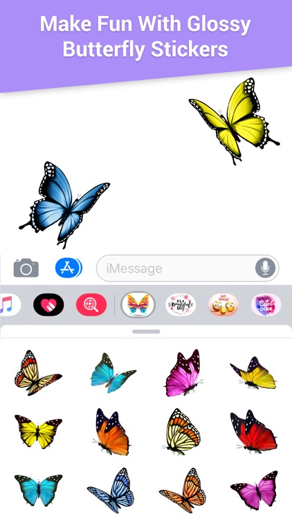 Glossy Butterflies Stickers screenshot-3