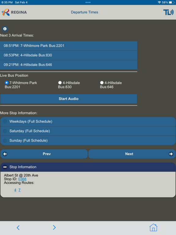 TransitLive Regina screenshot 3