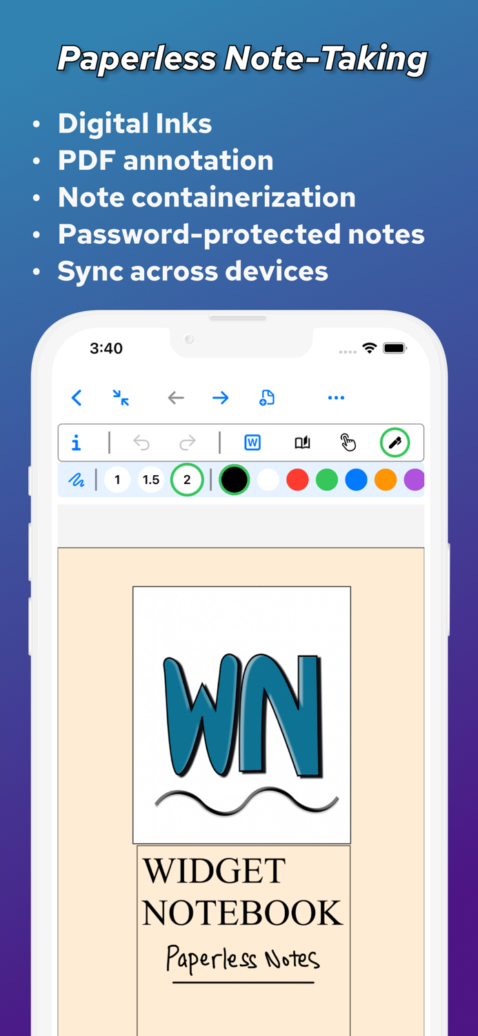 Widget Notebook - Digital Ink