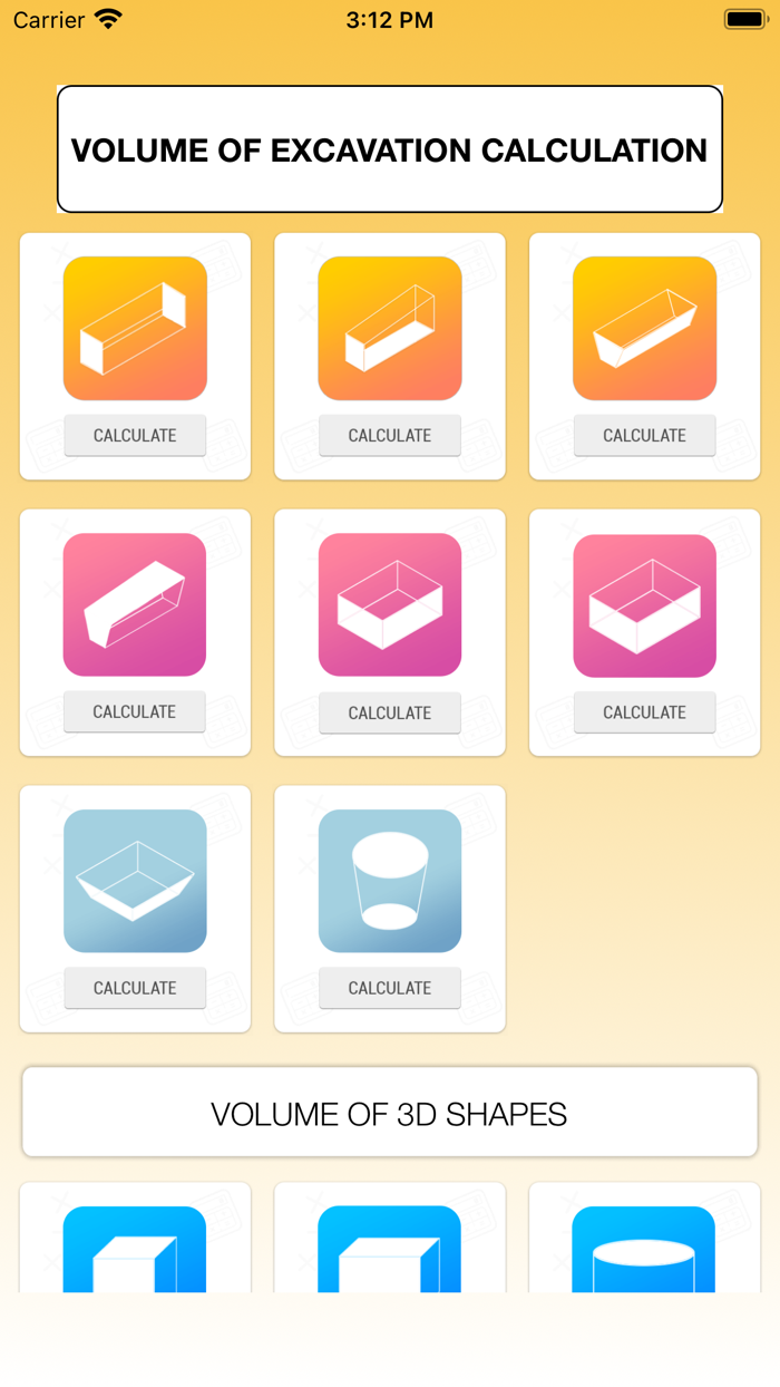 Excavation volume Calculator