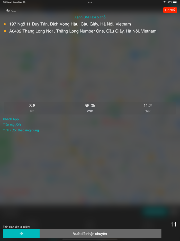 Xanh SM Driver Dành cho tài xế