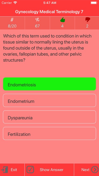 Gynaecology Medical Terms Quiz