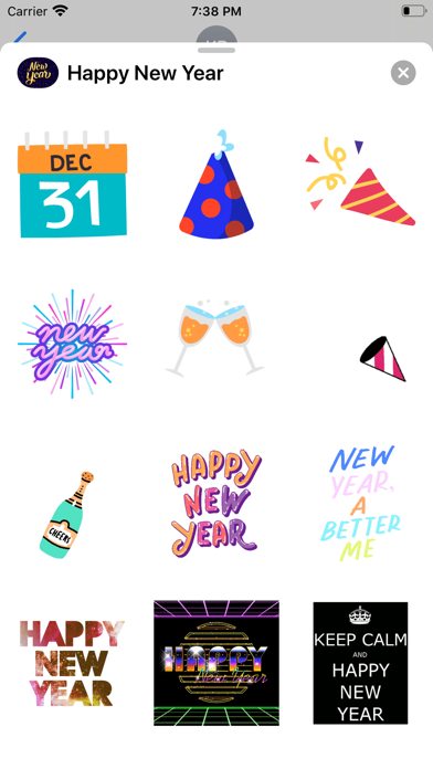 Happy New Year With Stickers