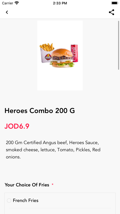 Heroes Burgers & Wings screenshot 2