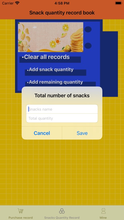 Snacks Management Record