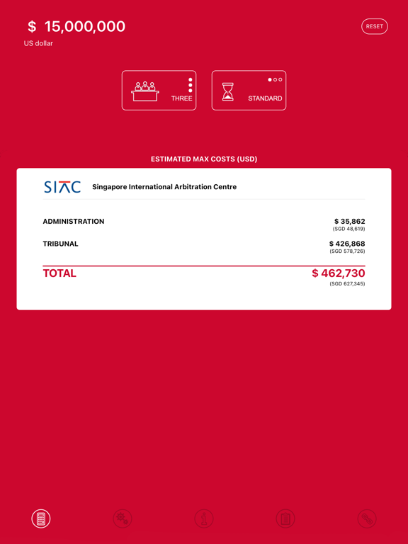 Arbitration Pricing Calculator screenshot 2