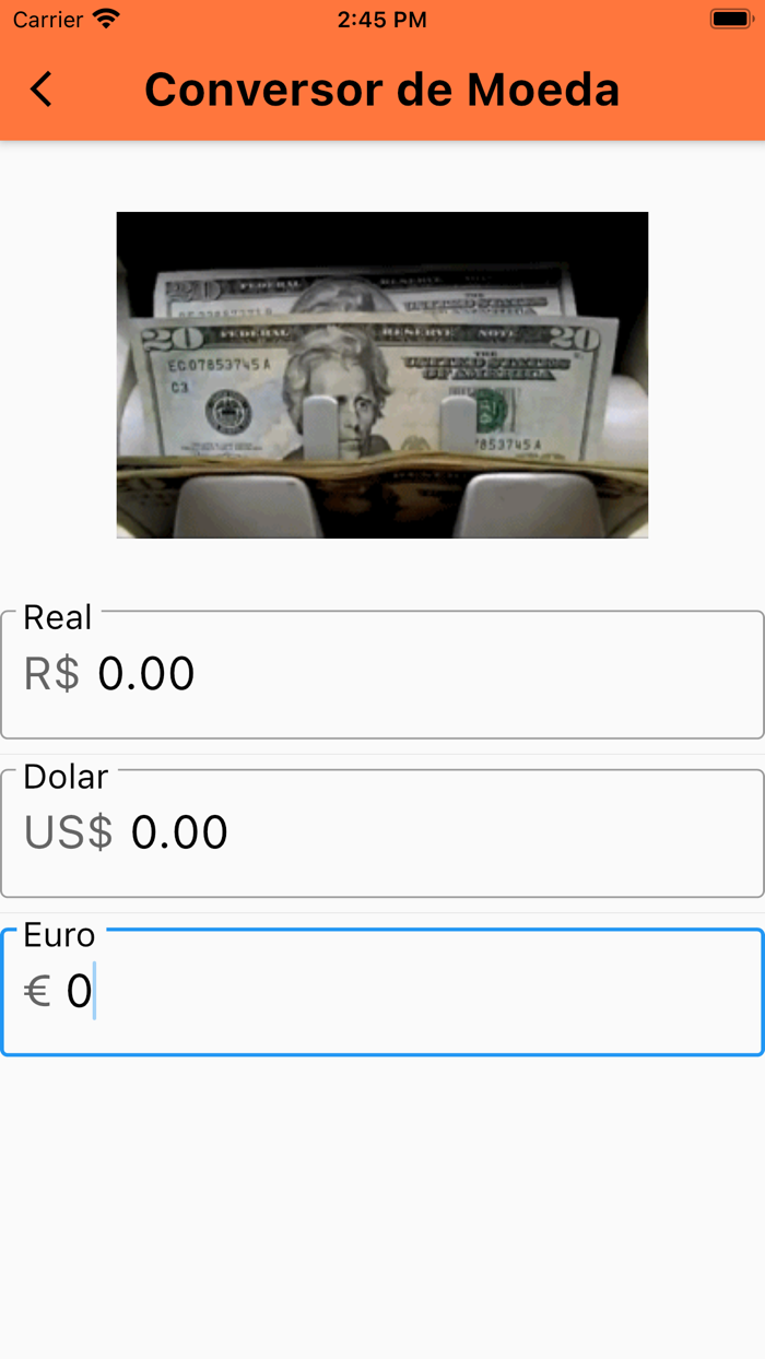 Conversor de moeda instantâneo