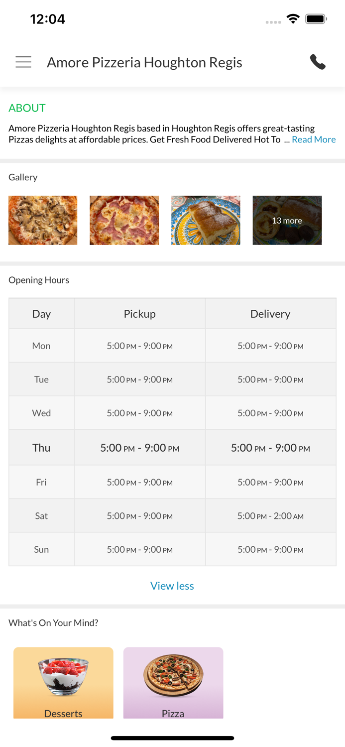 Amore Pizzeria Houghton Regis