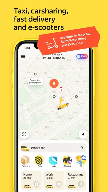 Yandex Go — taxi and delivery screenshot-0