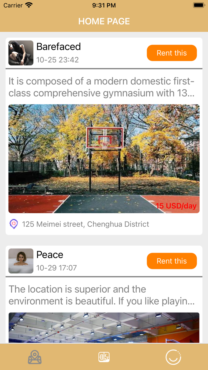 Basketball court rental