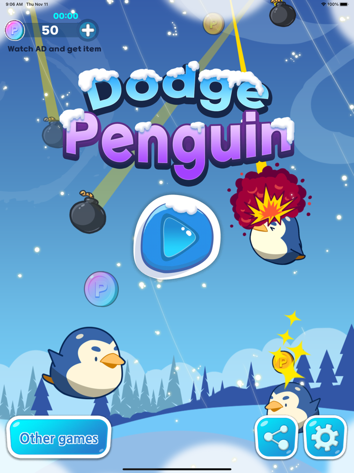 Dodge Penguin -Avoid Bombs-
