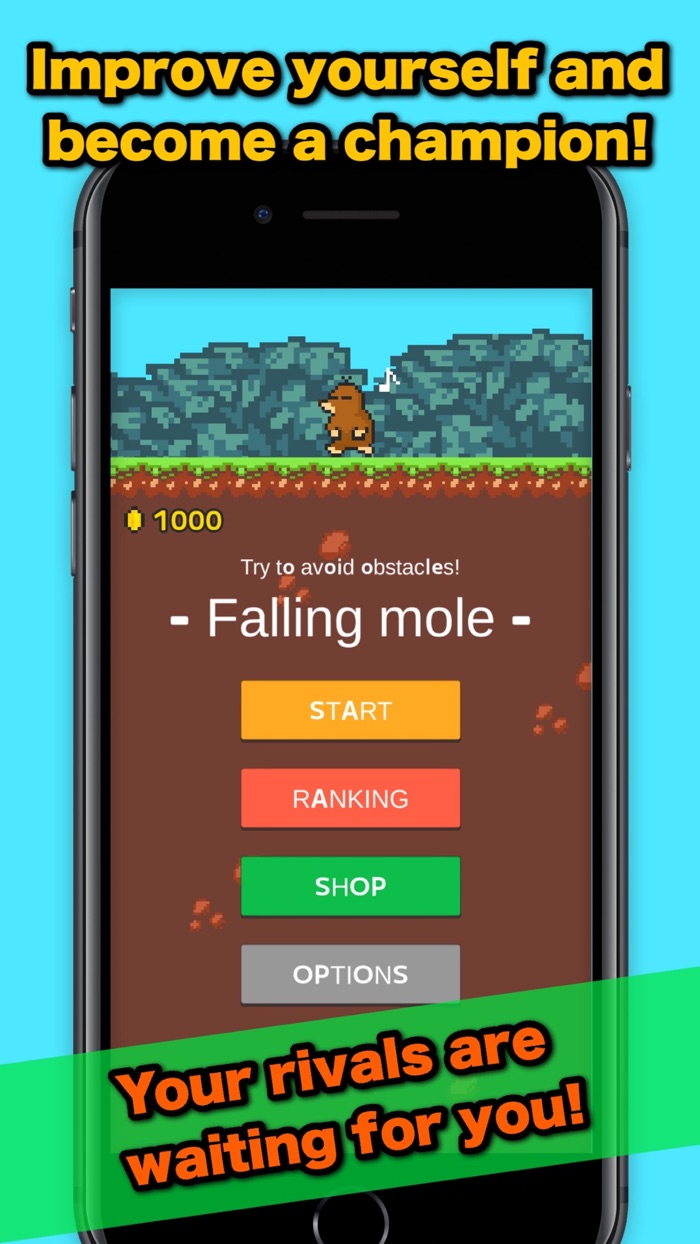 Falling Mole -Avoidance game-