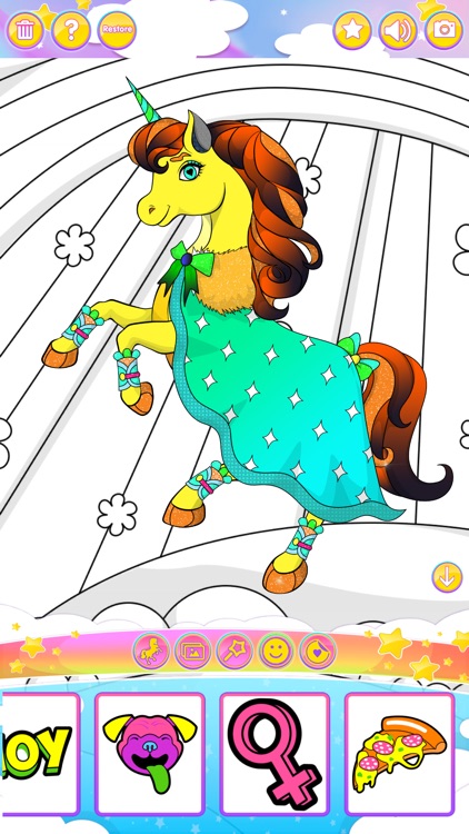 Unicorn Dress up Coloring Book no Jogos 360