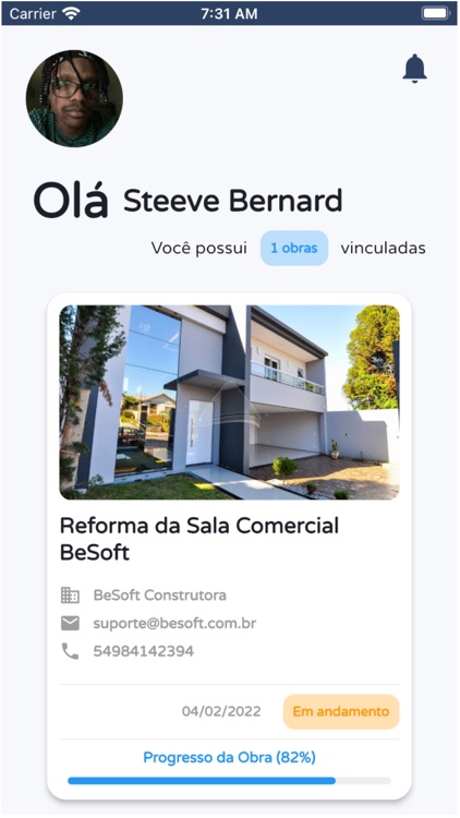 Andamento da Obra