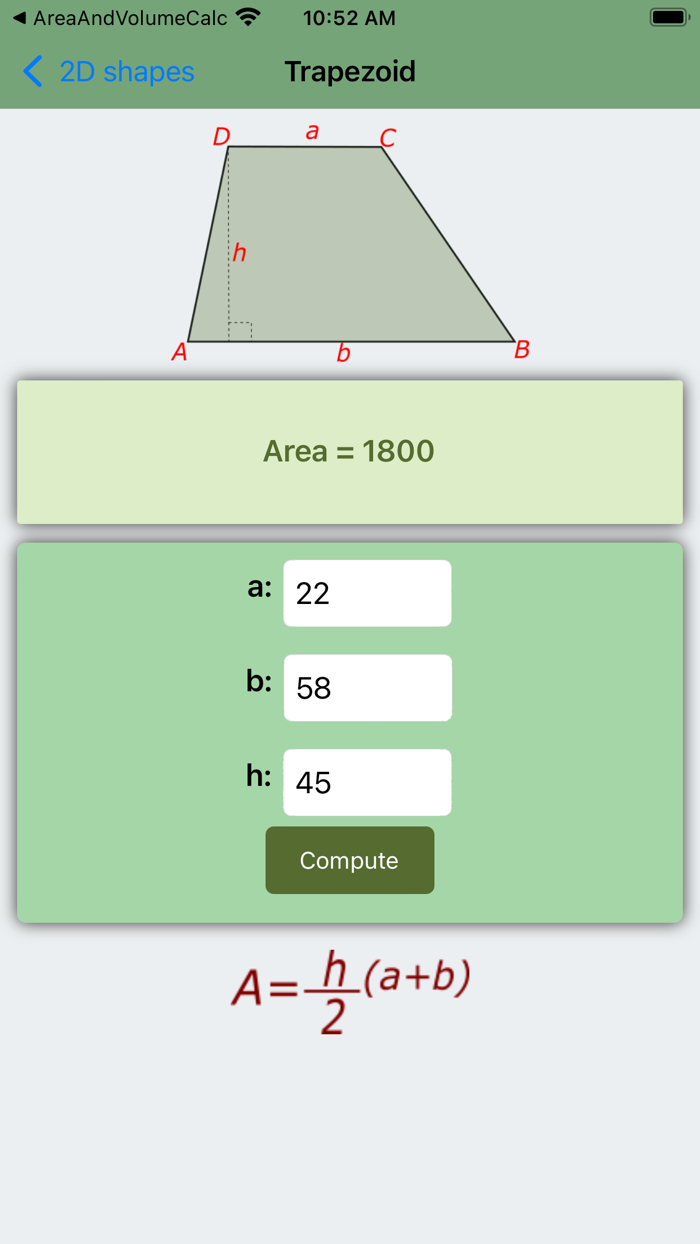 Area and Volume Calculator