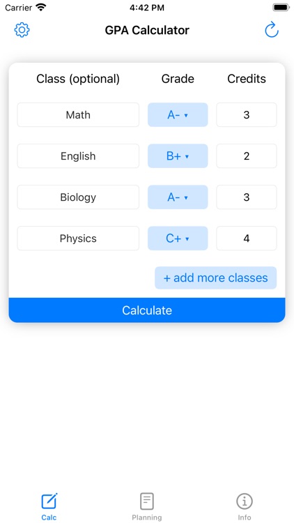 GPA Calculator - Grade Calc