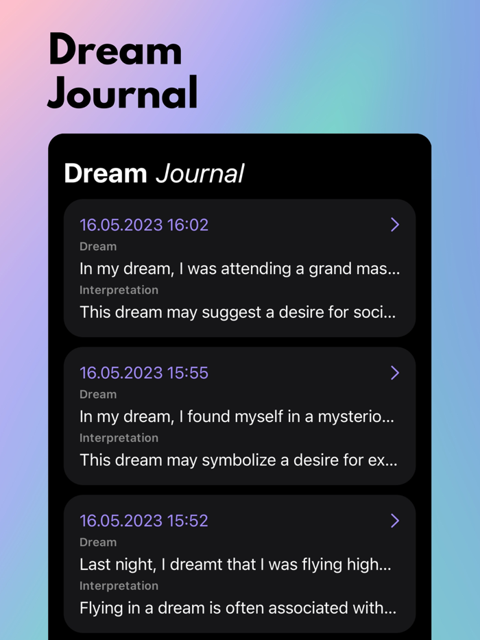 Dream Dictionary  Journal