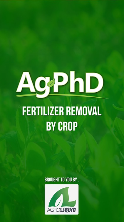 Fertilizer Removal by Crop
