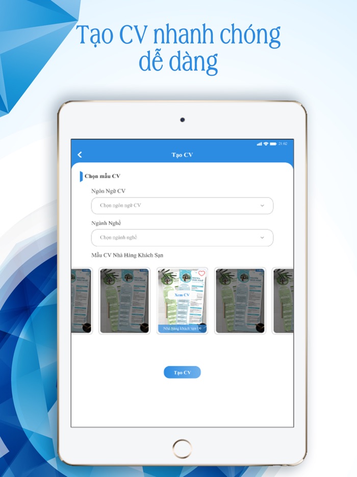Tạo CV Xin Việc Timviec365.net