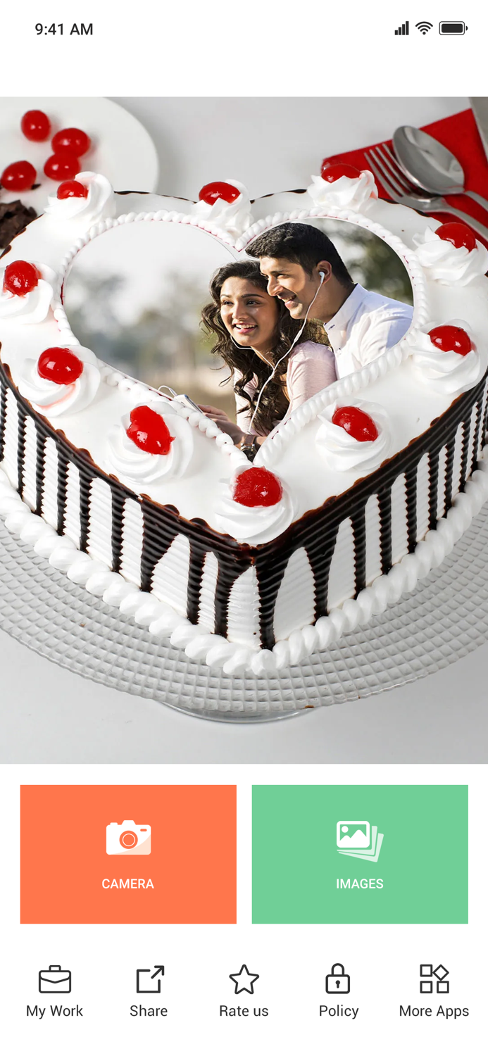 Photo on Cake Pics Editor App