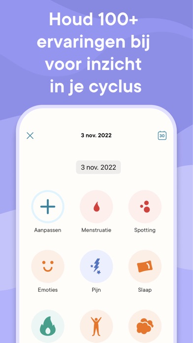 Clue Menstruatie Kalender iPhone app afbeelding 2
