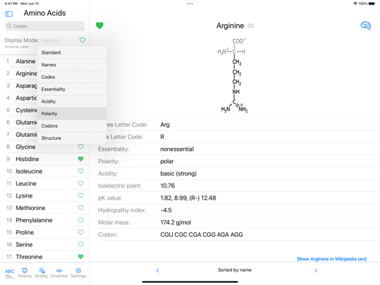 iAmino - Amino Acids screenshot 2