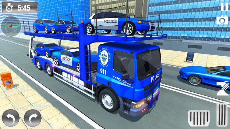 US Police Car Transport Truck: Police Vehicle Transporter Games