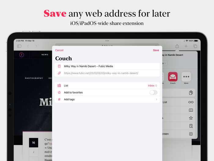 Couch Reader for Pocket