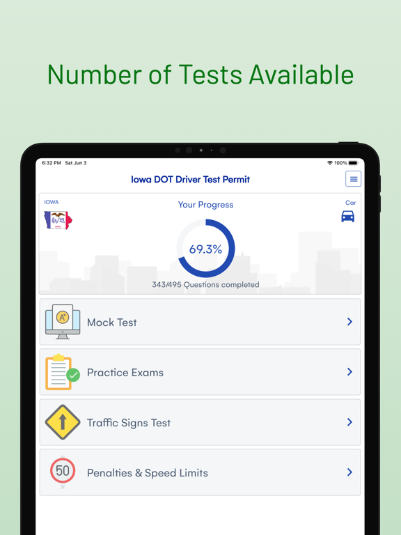 Iowa DOT Driver Test Permit screenshot 3