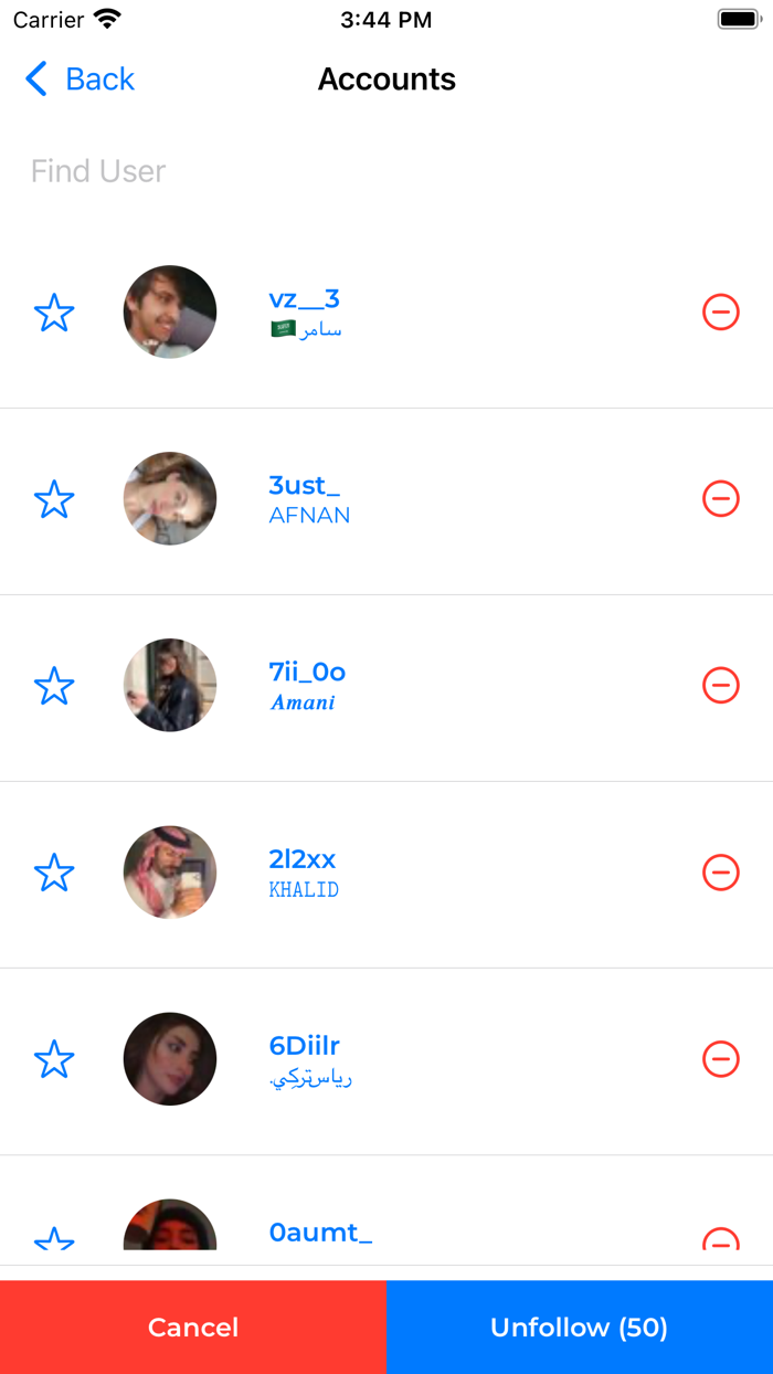 Mass unfollow for twitter