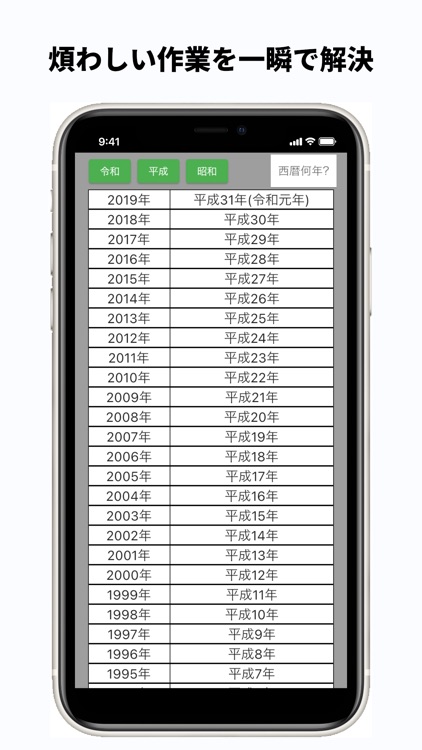 西暦・年号早見表