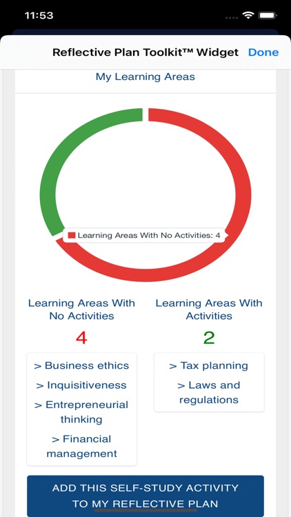 Reflective Plan Toolkit Widget